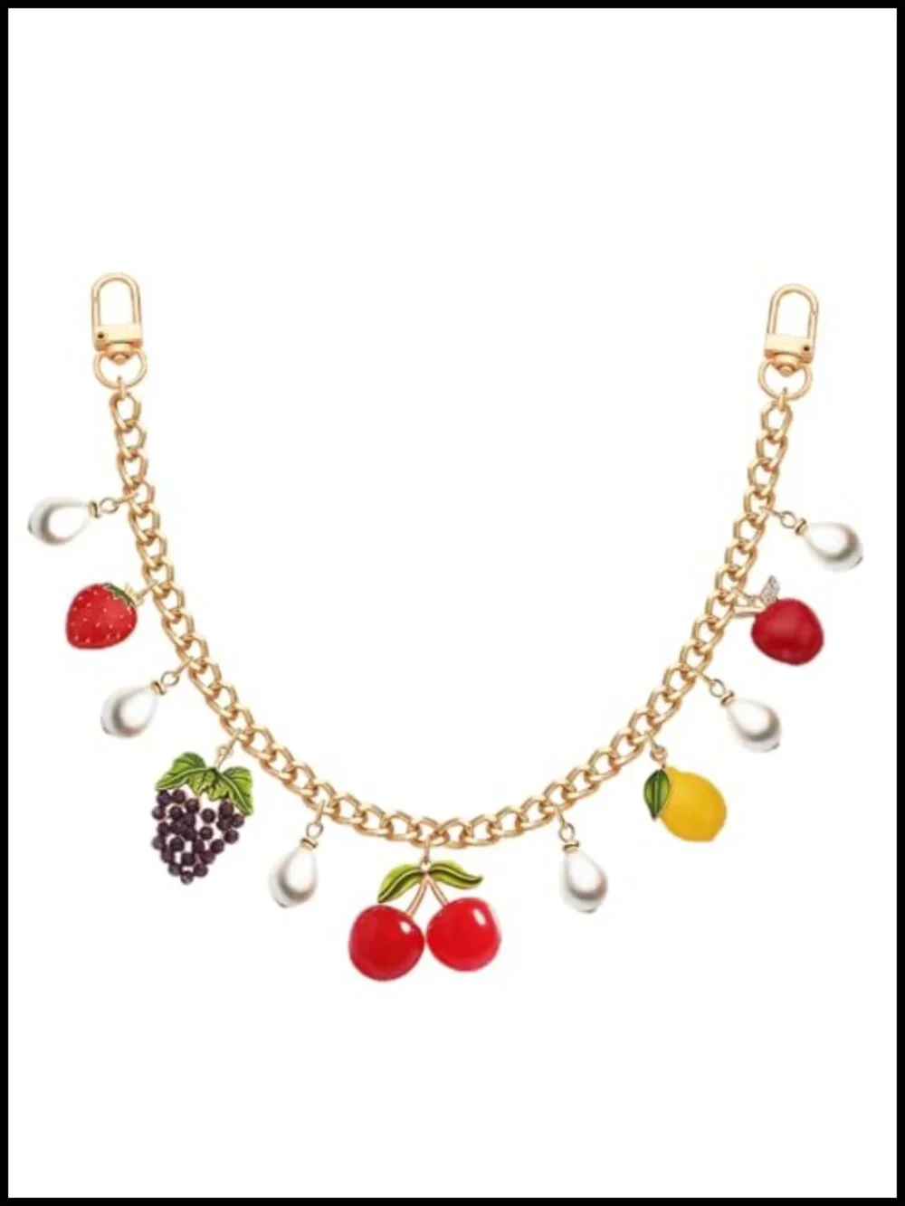 Fruit Enamel Charms Chain for Handbag Purse Accessories Zinc Alloy